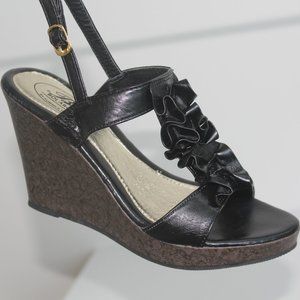 Black wedge sandal size 8 never worn